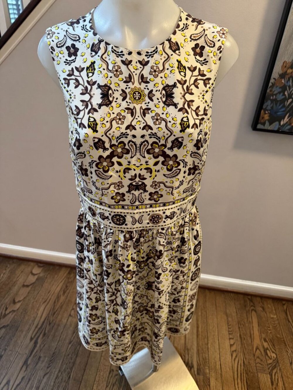 Tory Burch Pisces Dream Print Silk Mini Dress Size 6 - Picture 2 of 4
